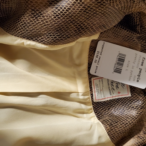 NWT🐍 Free People Python Snake Faux Leather Golden Jacket, Large - Picture 13 of 16